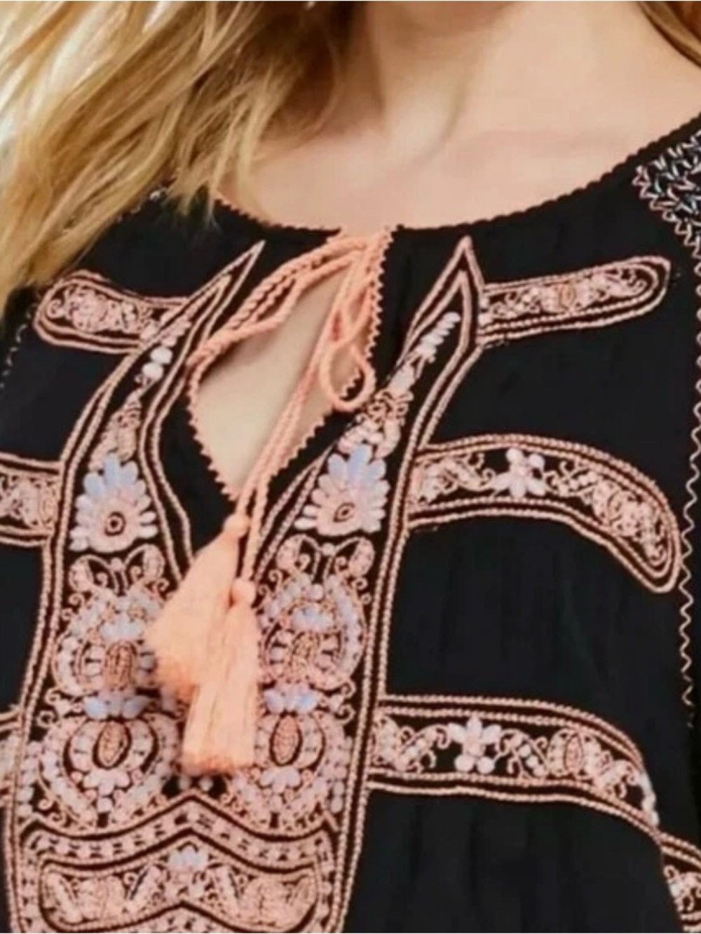 Free People, Wind Willow Embroidered mini dress. Size Medium - Picture 2 of 15